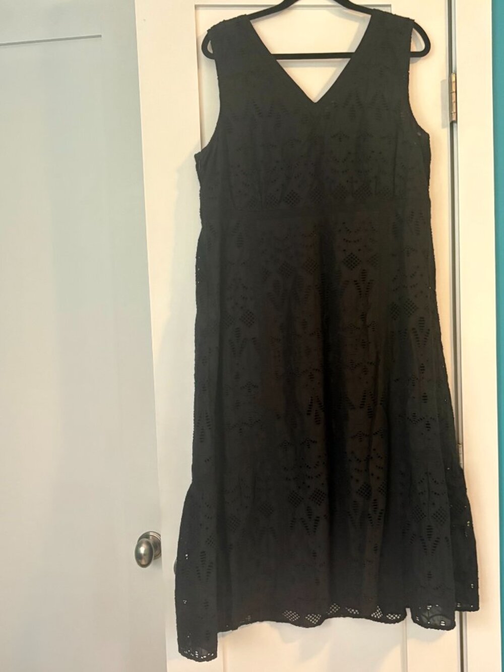 J. Jill Black Eyelet Midi Swing Dress - Picture 5 of 16